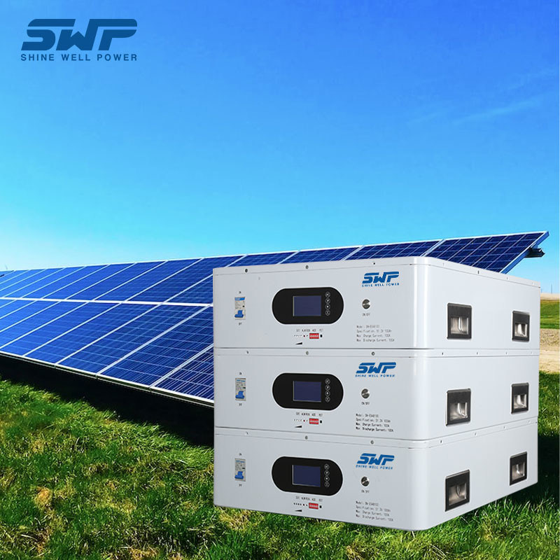 Stackable Battery Storage Systems 51.2V100Ah solar stackable battery system 100A Charge/Discharge Current ...